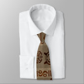 Maya / Aztec patroon Brand goud op canvas Stropdas (Gebonden)