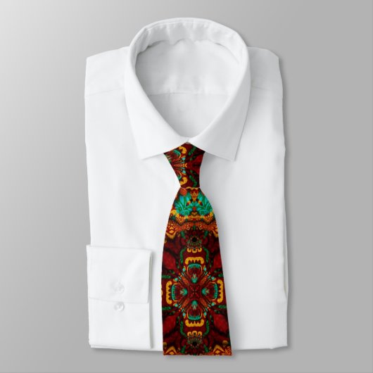 Maya Aztec Shaman Motif Mens Cravate de mode (Attaché)