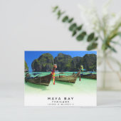 Maya Bay Thailand Coördineert Briefkaart (Staand voorkant)