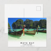 Maya Bay Thailand Coördineert Briefkaart (Voorkant / Achterkant)
