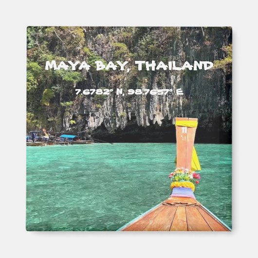 Maya Bay Thailand GPS Magnet Magneet (Voorkant)