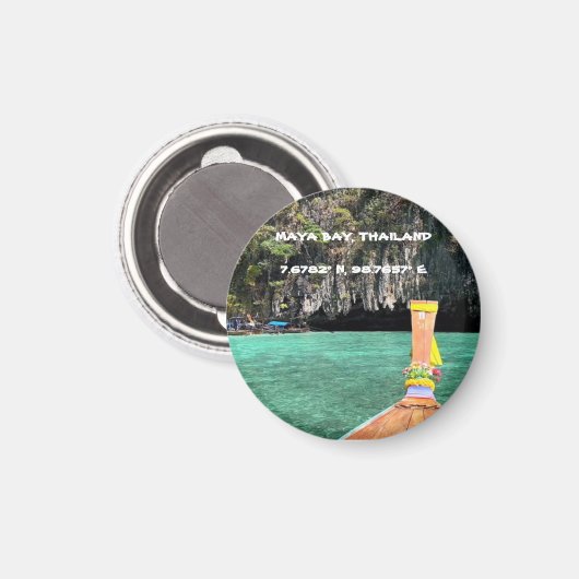 Maya Bay Thailand GPS Magnet Magneet (Voorkant / Achterkant)