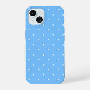 Maya Blauw en Wit Stippenpatroon iPhone 15 Hoesje