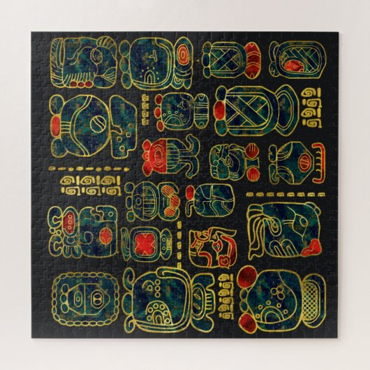 Maya Calendar Glyphs compositie Legpuzzel (Horizontaal)