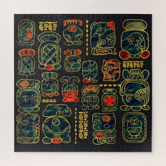 Maya Calendar Glyphs compositie Legpuzzel (Verticaal)