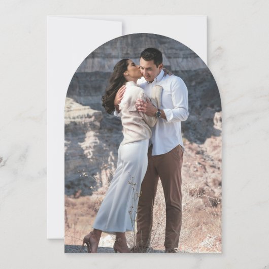 Maya eenvoudige foto moderne bruiloft kaart (Achterkant)