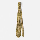 Maya- en aztec-glyphs goud op  textuur stropdas (Voorkant)