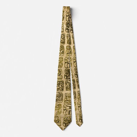 Maya- en aztec-glyphs goud op  textuur stropdas (Voorkant)