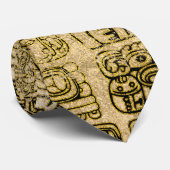 Maya- en aztec-glyphs goud op  textuur stropdas (Opgerold)
