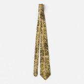 Maya- en aztec-glyphs goud op  textuur stropdas (Achterkant)