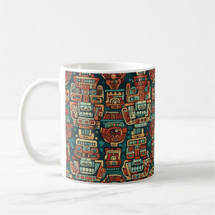 Maya-geïnspireerd geometrisch patroon koffiemok