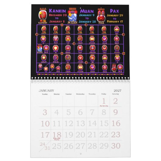 Maya-kalender voor 2011 kalender (Jan 2027)