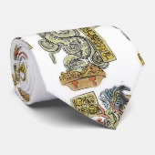 Maya krijger waterverf schilderij. stropdas (Opgerold)