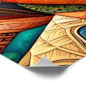 Maya-kunst geïnspireerd door een oude sculptuur poster (Hoek)