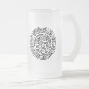 Maya, Mexicaanse hiërogliefen (Maya) Matglas Bierpul