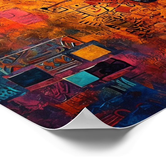 Maya-mozaïek: Een modern eerbetoon Poster (Hoek)