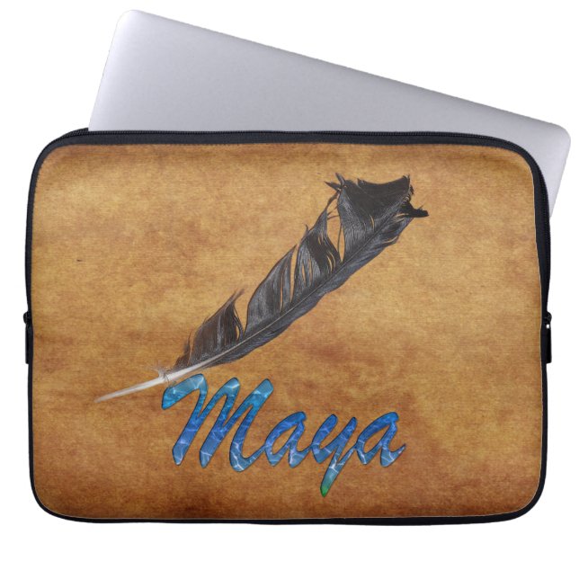 MAYA Native American Feather-laptophoes Laptop Sleeve (Voorkant)