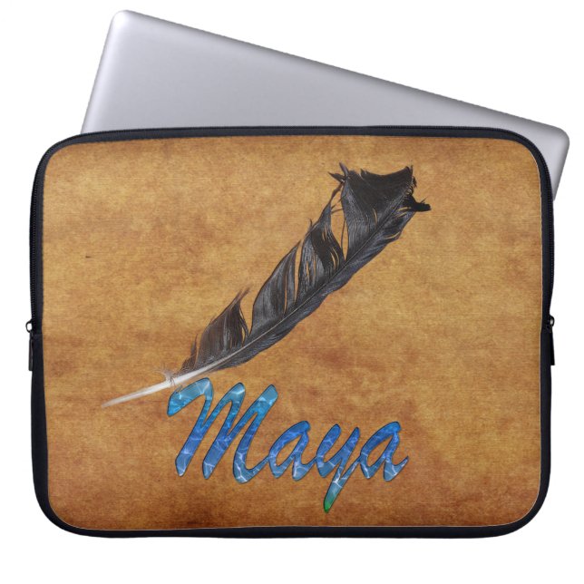 MAYA Native American Feather-laptophoes Laptop Sleeve (Voorkant)