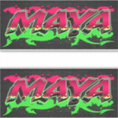 Maya Prénom Nom Graffiti Autocollants (Devant)