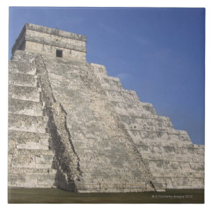 Maya ruïnes in Chichen Itza, Kukulcans Pyramide Tegeltje