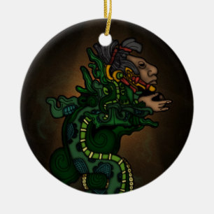 Maya Serpent God Keramisch Ornament