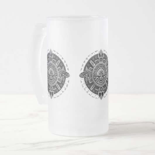 Maya-symbool Matglas Bierpul (Voorkant links)