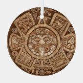 Maya Tribal Pagan: Sierlijke textuur Glas Ornament (Achterkant)