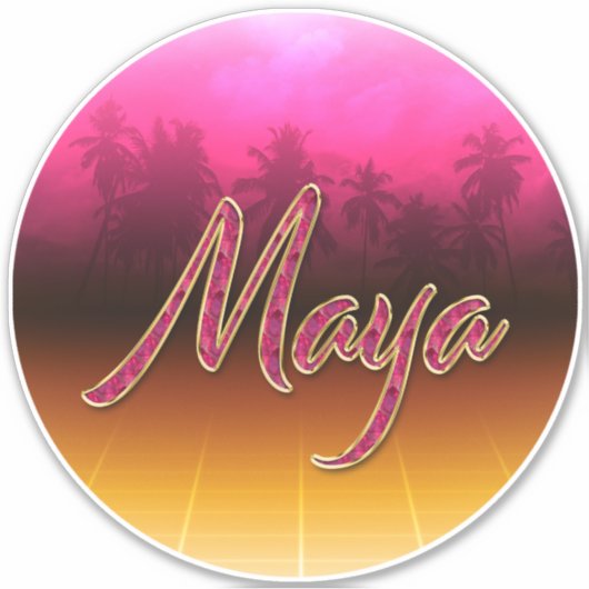Maya Vorname Name golden pink Aufkleber Sticker (Voorkant)