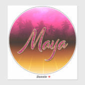 Maya Vorname Name golden pink Aufkleber Sticker (Vel)
