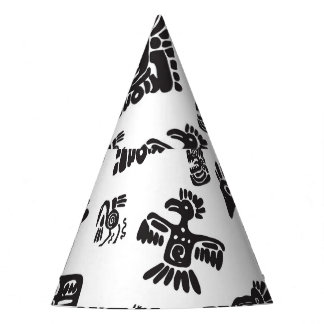 Maya Zwart Wit Etnisch Patroon Feesthoedjes