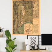 Mayaguez Puerto Rico Map (1888) Poster (Thuiskantoor)