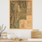 Mayaguez Puerto Rico Map (1888) Poster (Keuken)