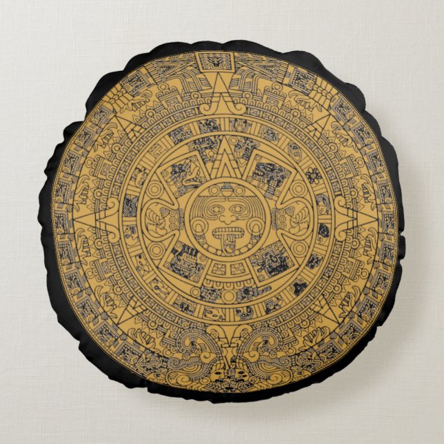 Mayakalender Rond Kussen (Voorkant)