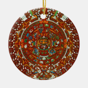mayan aztec Calendar Ornament