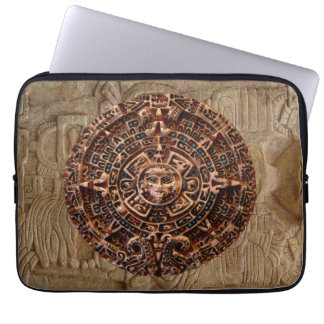 Mayan-Aztec Sun Calendar Old Mexico-laptophoes Laptop Sleeve
