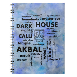 Mayan Aztec Word Cloud Akbal Calli notebook Notitieboek