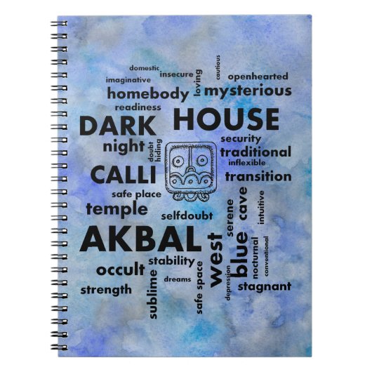 Mayan Aztec Word Cloud Akbal Calli notebook Notitieboek (Voorkant)