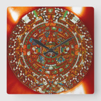 Mayan Azteekse kalender vierkante wandklok