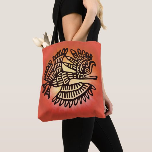 Mayan Bird Art Symbol Draagtas (Dichtbij)