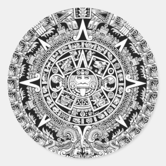 Mayan Calander Ronde Sticker (Voorkant)