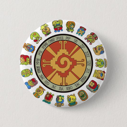 Mayan Calendar Design Ronde Button 5,7 Cm (Voorkant)