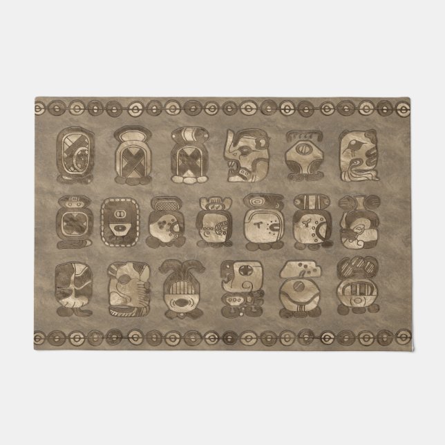 Mayan Calendar Month glyphs Deurmat (Voorkant)