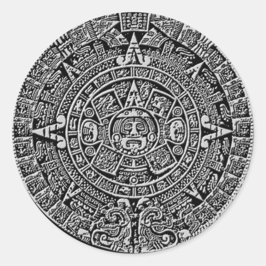 Mayan Calendar Ronde Sticker (Voorkant)