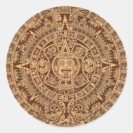 Mayan Calendar Ronde Sticker (Voorkant)