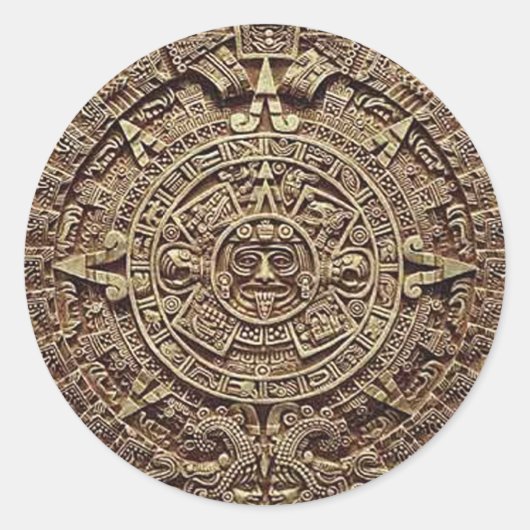 Mayan Calendar Stone 12.21.2012 Ronde Sticker (Voorkant)