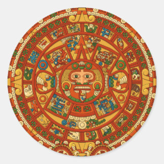 "Mayan Calendar Stone" Ronde Sticker