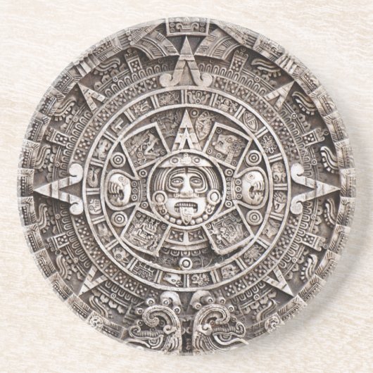 Mayan Calendar Zandsteen Onderzetter (Voorkant)