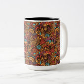 Mayan Fantasy Tweekleurige Koffiemok (Voorkant rechts)