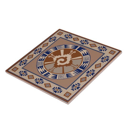 Mayan Hunab Ku Celestial Ceramic Tile Tegeltje (Zijkant)