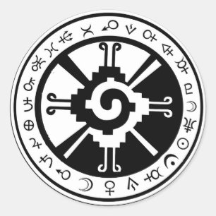 Mayan Hunab Ku Schepper & Planetaire Symbolen Ronde Sticker